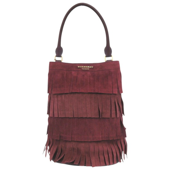 BURBERRY Red Leather Shoulder Bag - Picture 1 of 10